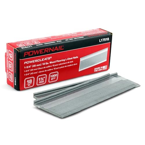 Powernail L17518 18 Gauge 1-3/4 Inch Length Hardwood Flooring HD L-Cleat Nail (Box of 1000) - Image 1