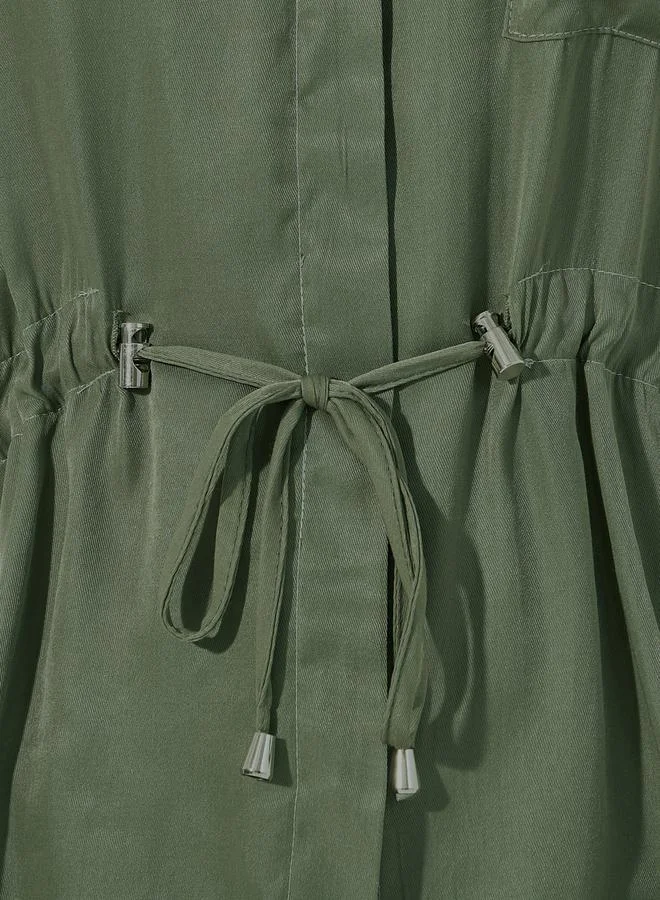 Styli Utility Pocket Shirt with Drawstring Tie-Ups