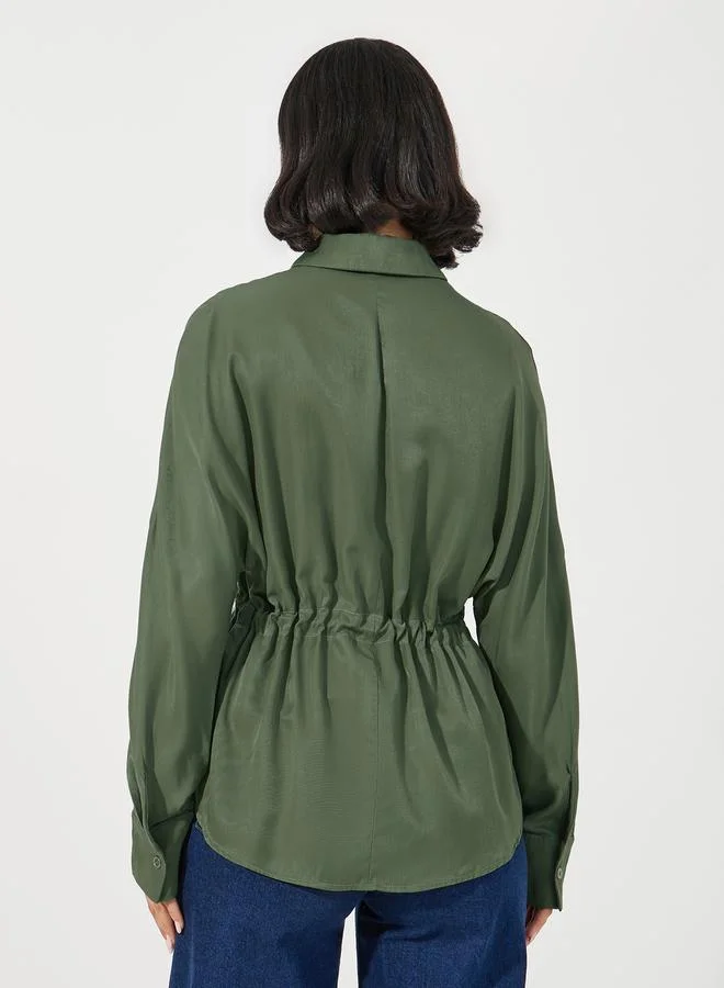 Styli Utility Pocket Shirt with Drawstring Tie-Ups