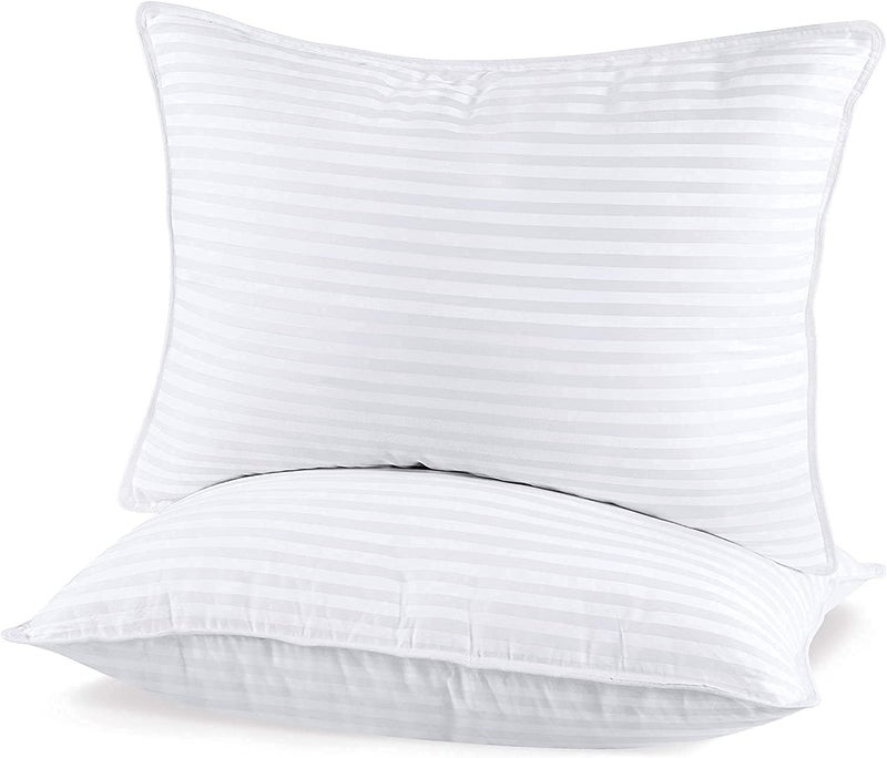 Kwality Dreams Kwality Dreams Standard Pillows for Sleeping | Set of 2 | Down Alternative Pillows for Side Back and Stomach Sleepers, Soft and Supportive Gusseted Pillow (17 * 27inch White Sattin)  - Image 4