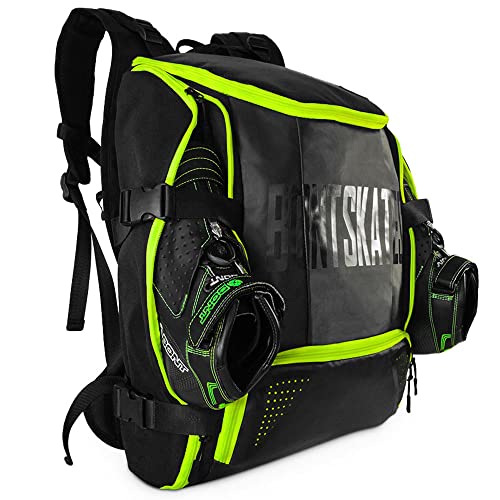 Bont Skates - Multi Sport Skate Backpack Travel Bag - Inline Ice Roller Speed Skating (Fluoro Yellow) - Image 5