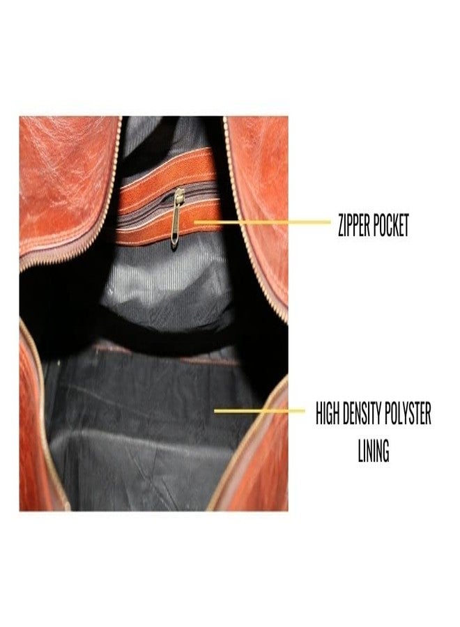 jaald Mens Leather Duffle Bag Carry On Small Weekend Travel Sports Gym Bag for Men by Jaald - Image 5