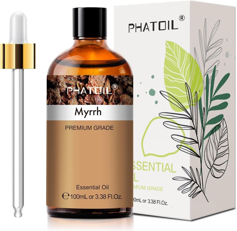 PHATOIL Myrrh Essential Oil 100ML, Pure Premium Grade Myrrh Essential Oils for Diffuser, Humidifier, Aromatherapy, Candle Making - Image 1