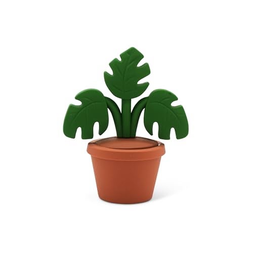 GOOFBALLS Mini Garden Figurines for Desk Decor – Cute Accessories for Fairy Gardens, Terrariums, Succulent Pots & Office Spaces – Tiny Plant Decor Statues - Monstera - Image 1