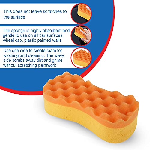 Kleeno by Cello Easy Grip Washing Sponge, 1pc, Orange & Yellow - Image 3