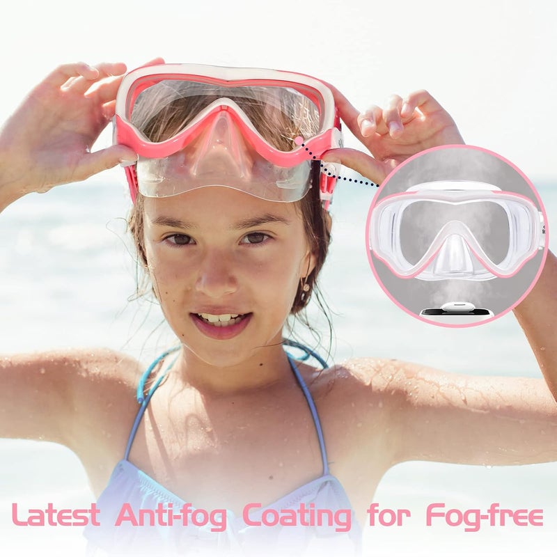 Seago Kids Swim Goggles Snorkel Diving Mask for Youth(5-15), Anti-Fog 180° Clear View - Image 3