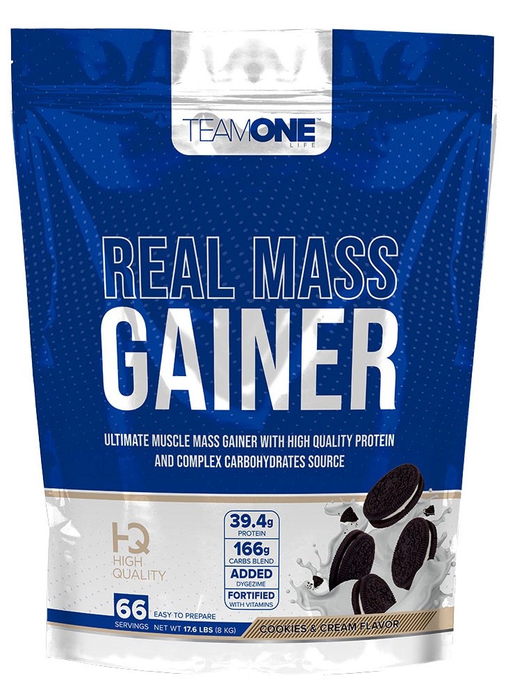 Real Mass Gainer With High Quality Protien Cookies and Cream Flavour 8 kg