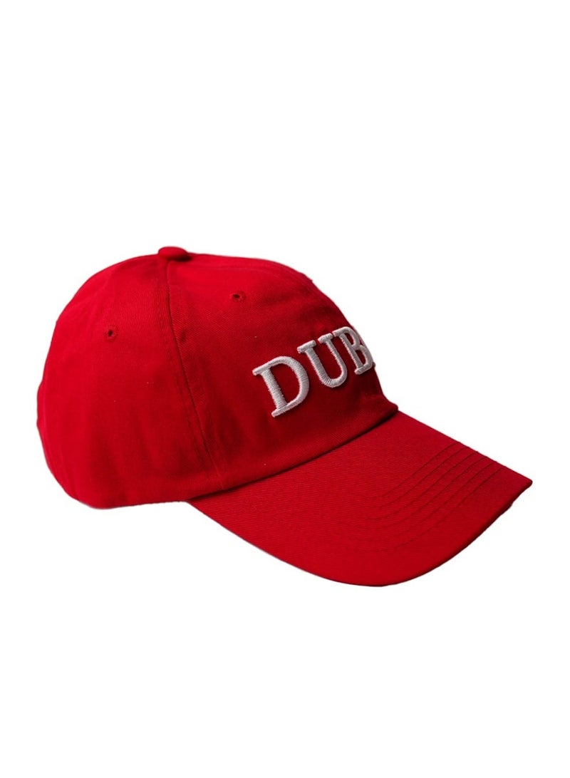 Dubshi Dubai Cap with Embroidery Red - Image 2