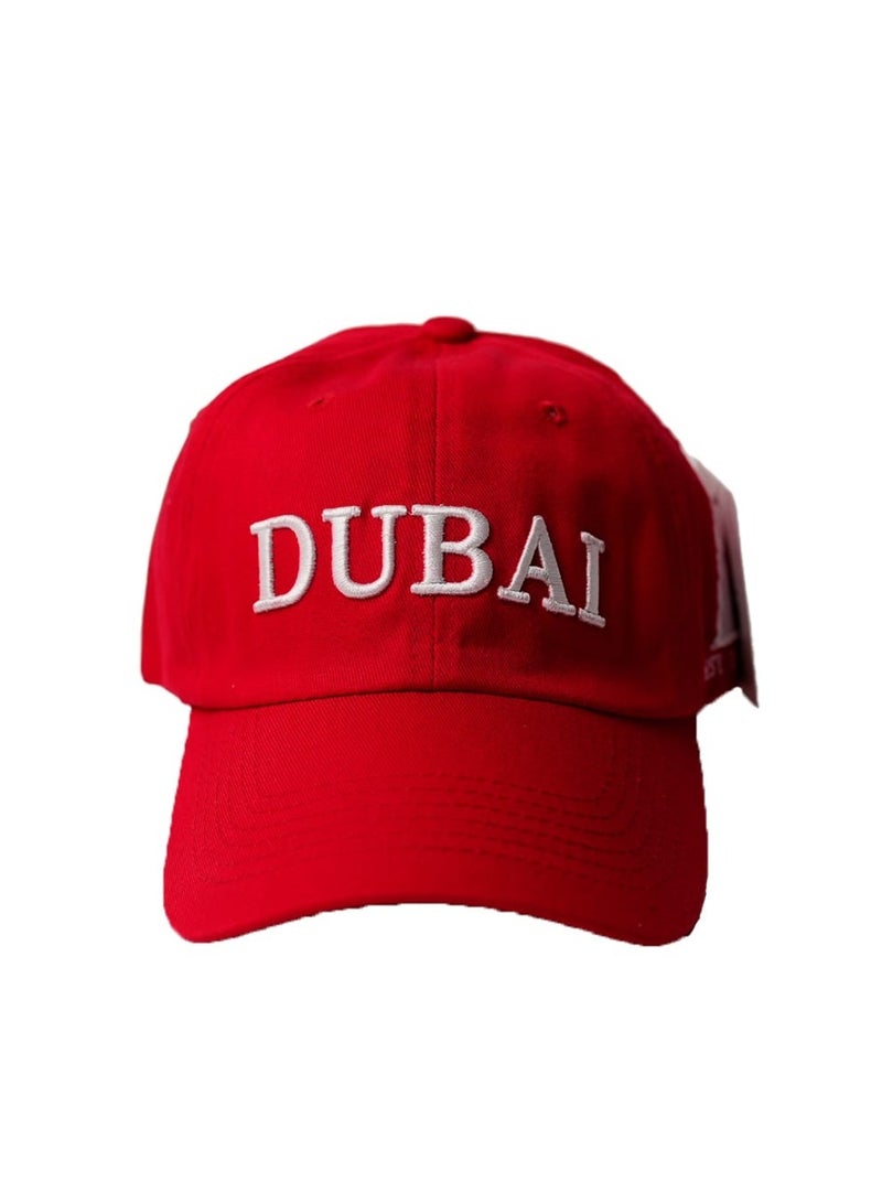 Dubshi Dubai Cap with Embroidery Red - Image 1