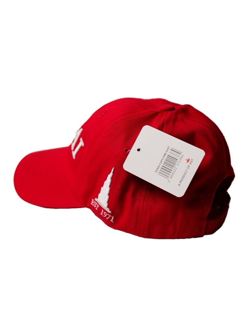 Dubshi Dubai Cap with Embroidery Red - Image 3