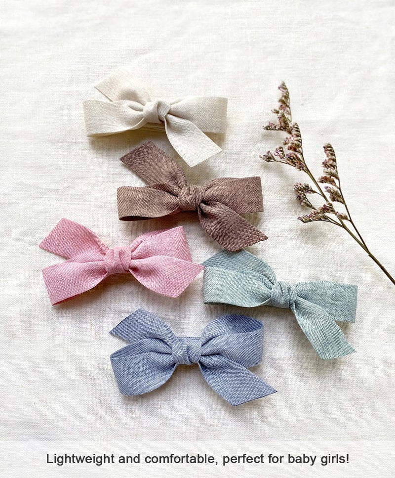 Cherssy Baby Girls Hair Bows Clips, 10pcs Boutiques Barrettes Fully Lined Alligator Clips Hair Accessories for Infants Toddlers Fine Hair by Cherssy - Image 5