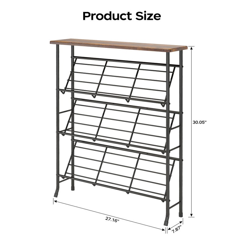 JZM Shoe Rack Storage, Narrow 4 Tier Metal Shoe Storage Shelf, Free Standing Shoe Racks, Space Saving Shoe Rack Organizer for Entryway, Hallway, Bedroom, Living Room(12-16 Pair) - Image 2