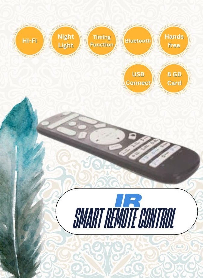 Versatile Wall Plug Quran Speaker Smart Islamic Speaker with Remote App Control, LED Night Light Bluetooth USB & SD Support Ideal Muslim Gifts – SQ-669  - Image 3