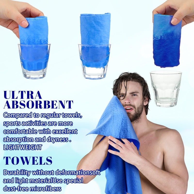 Tisancy 4 Pcs Swim Chamois Towel Swim Towel Shammy Towel Swimming Towel Sports Towel Swimmers Towel for Diving Swimming Triathlons and Other Water Sports (Blue, Navy, Gray, Black,13 x 17 Inch) - Image 5