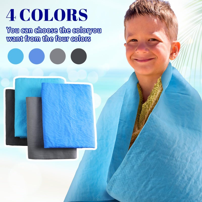 Tisancy 4 Pcs Swim Chamois Towel Swim Towel Shammy Towel Swimming Towel Sports Towel Swimmers Towel for Diving Swimming Triathlons and Other Water Sports (Blue, Navy, Gray, Black,13 x 17 Inch) - Image 4