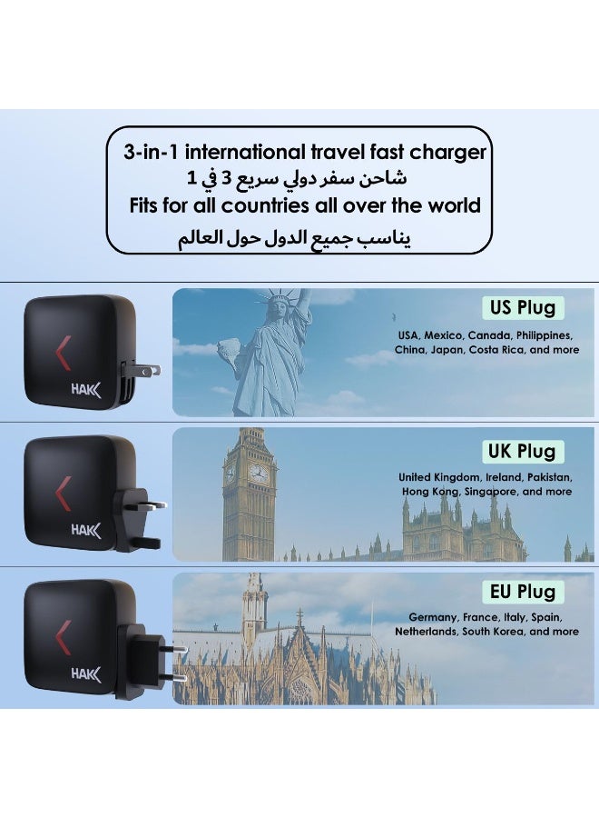 هاك شاحن GaN Gen سريع 100 وات، محول طاقة USB-C بأربعة منافذ، قابس شحن كمبيوتر محمول من النوع C لأجهزة MacBook Pro/Air، iPhone 17/16/15، iPad، Galaxy S24/S23 Ultra، Steam Deck، Huawei، Xiaomi، Dell XPS - أسود - Image 3