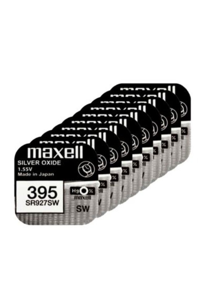 ماكسل 10 قطع ماكسيل 395/SR927SW أكسيد الفضة 1.55 فولت - البطاريات - Image 1