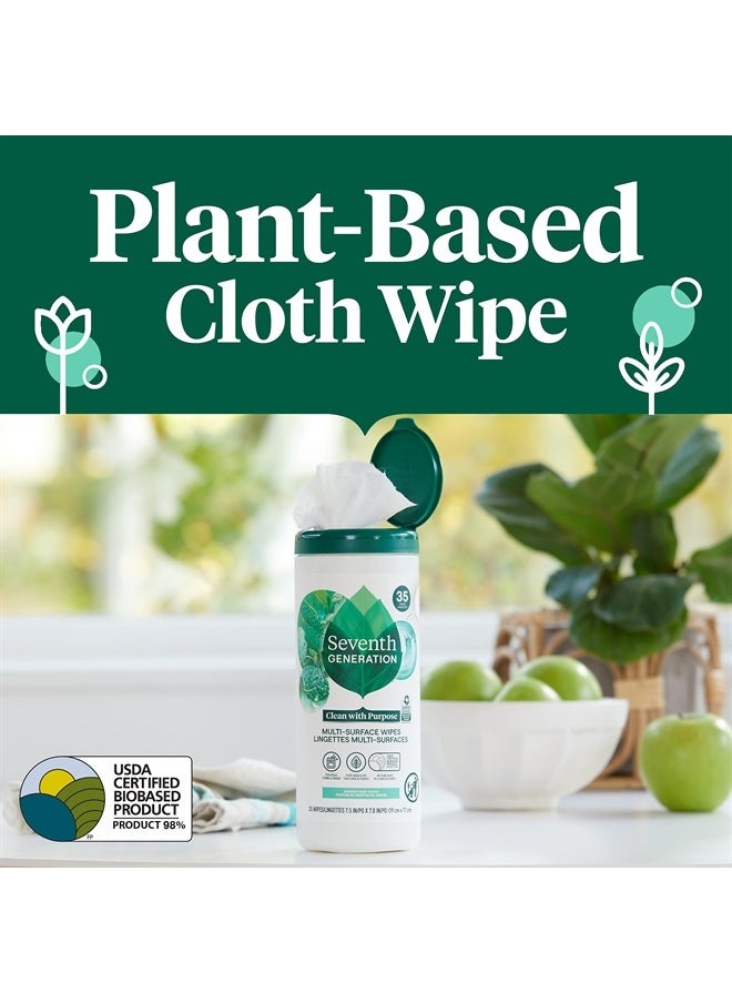 Multi Purpose Wipes All Purpose Cleaning Garden Mint scent with 100% Essential Oils and Botanical Ingredients 70 count, Pack of 3