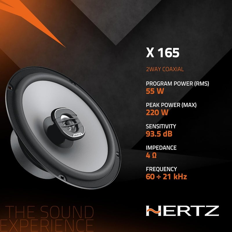 HERTZ مكبرات صوت سيارة هيرتز أونو سلسلة X-165 مقاس 6.5 بوصة ثنائية الاتجاه - Image 4