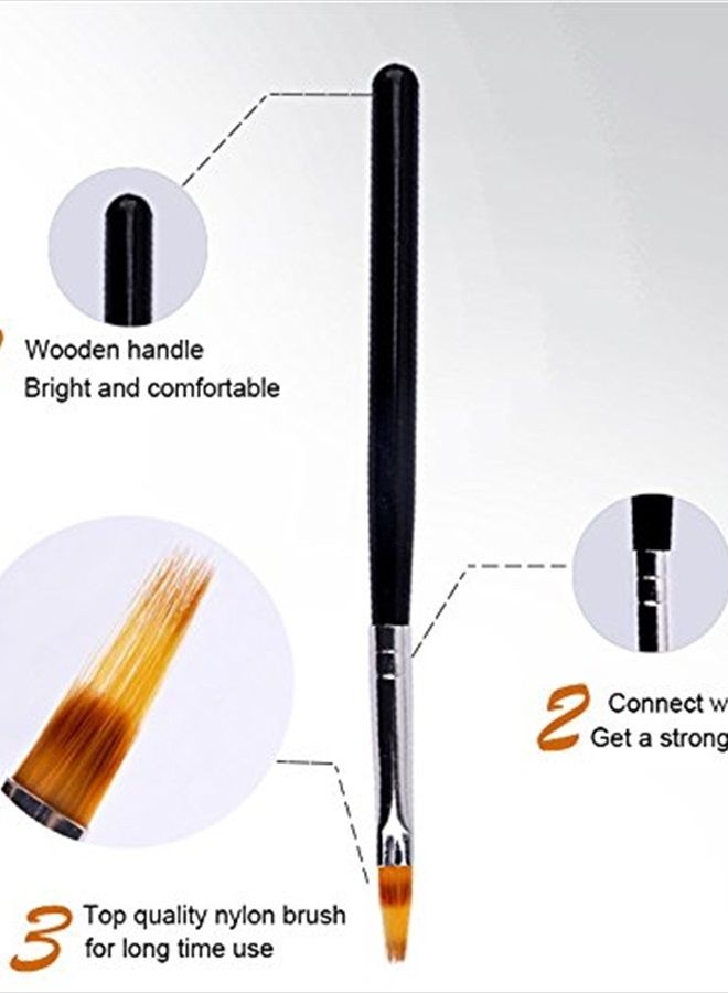 WOKOTO Black Wood Handle Ombre Brush Gel Acrylic Nail Brush Manicure Tools For Gradient UV Gel Nail - Image 3