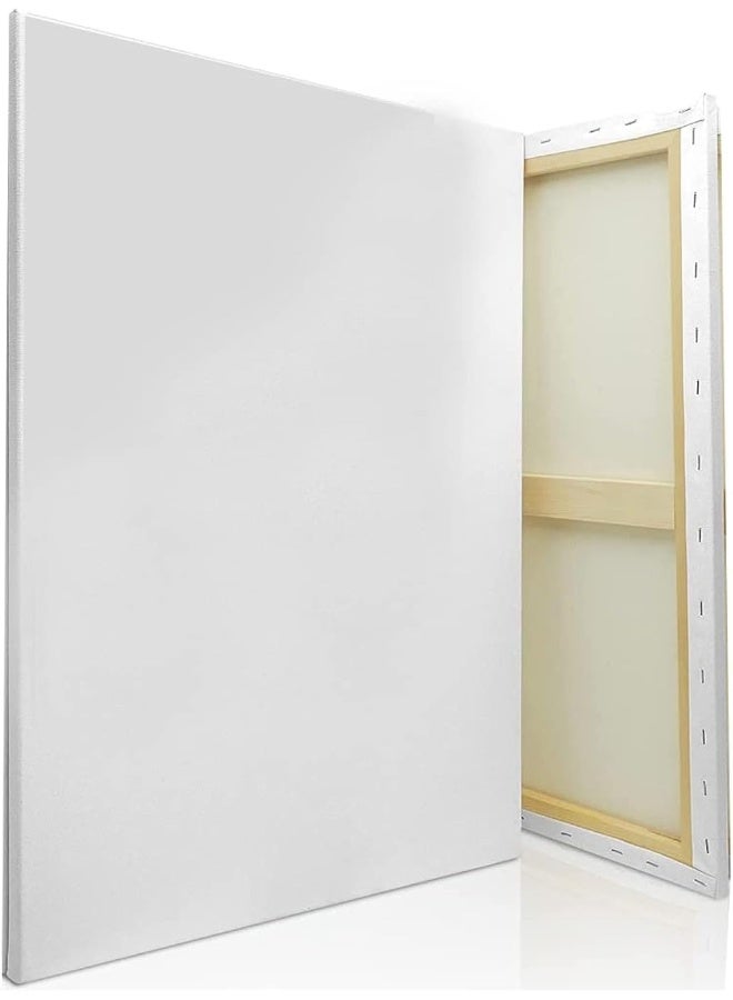 لوحة قماشية فارغة من BPA - 100% قطن لألواح الفنانين للرسم، صب الأكريليك، الطلاء الزيتي، الوسائط الفنية الجافة والرطبة، بيضاء، 60x90 سم