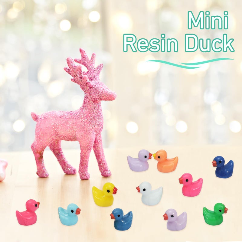 Rachan130 Pcs Mini Ducks Bulk Resin Duck Figurines for Miniature Landscape Garden Aquarium Potted Accessories Home Prank Game Dollhouse Decor Office Decompression - Image 5