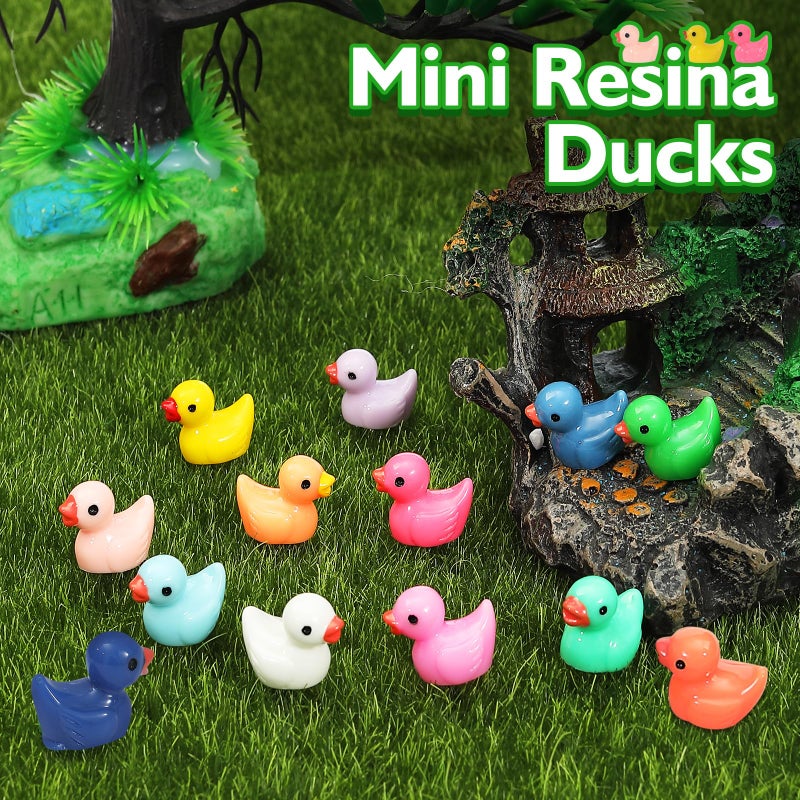 Rachan130 Pcs Mini Ducks Bulk Resin Duck Figurines for Miniature Landscape Garden Aquarium Potted Accessories Home Prank Game Dollhouse Decor Office Decompression - Image 4