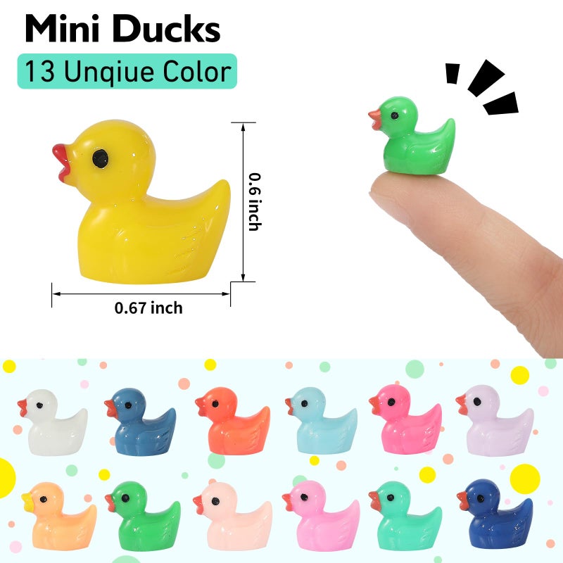 Rachan130 Pcs Mini Ducks Bulk Resin Duck Figurines for Miniature Landscape Garden Aquarium Potted Accessories Home Prank Game Dollhouse Decor Office Decompression - Image 2