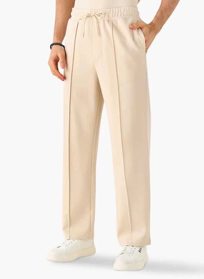 Emperor Emperor Textured Track Pants with Flexi Waistband and Pockets