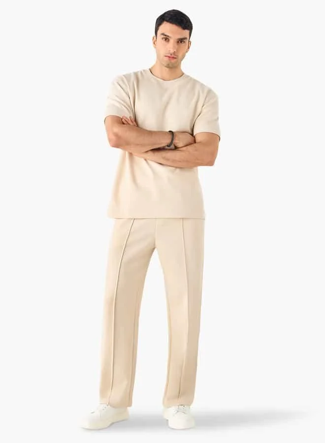 Emperor Emperor Textured Track Pants with Flexi Waistband and Pockets