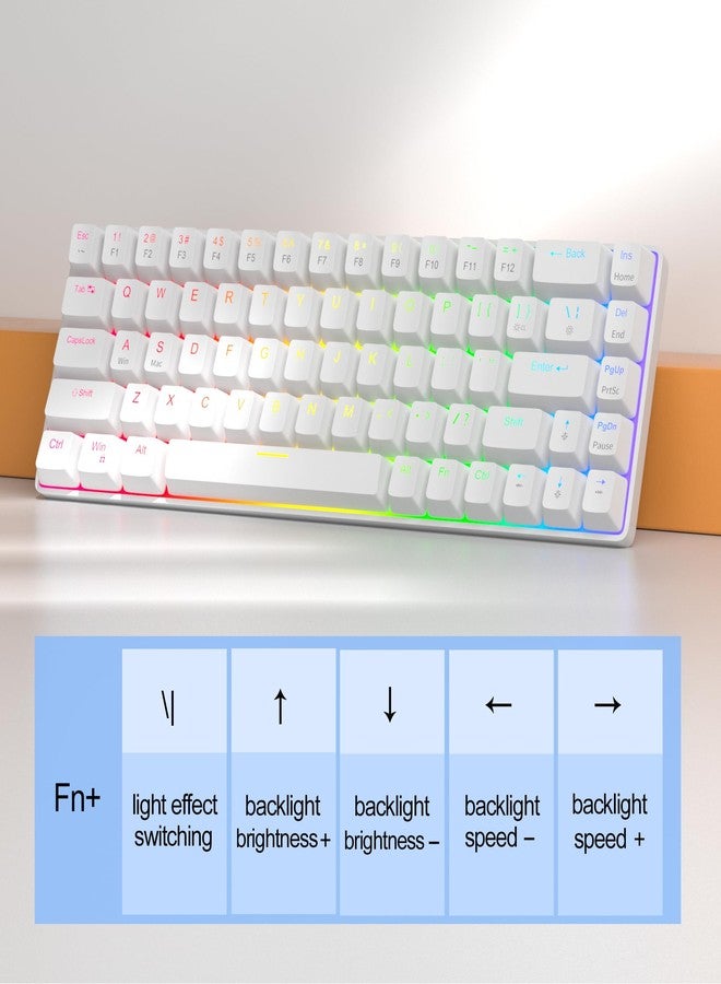 مايجغي لوحة مفاتيح MageGee 60% بمفاتيح مغناطيسية سريعة الاستجابة، سلكية، 68 مفتاحًا، قابلة للتبديل السريع، بإضاءة خلفية RGB قابلة للتخصيص، مناسبة للألعاب، متوافقة مع أنظمة ويندوز/كمبيوتر/ماك، لون أبيض - Image 4