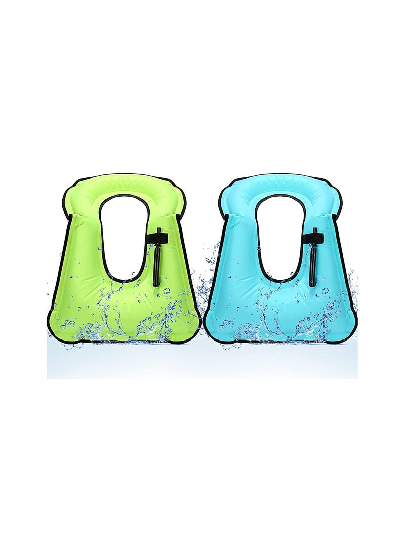 Inflatable Snorkel Vest, Adults Adjustable Light Snorkeling Jackets, Portable Swim Vest for Snorkeling Swimming Diving Surfing, 2Pcs - Image 1
