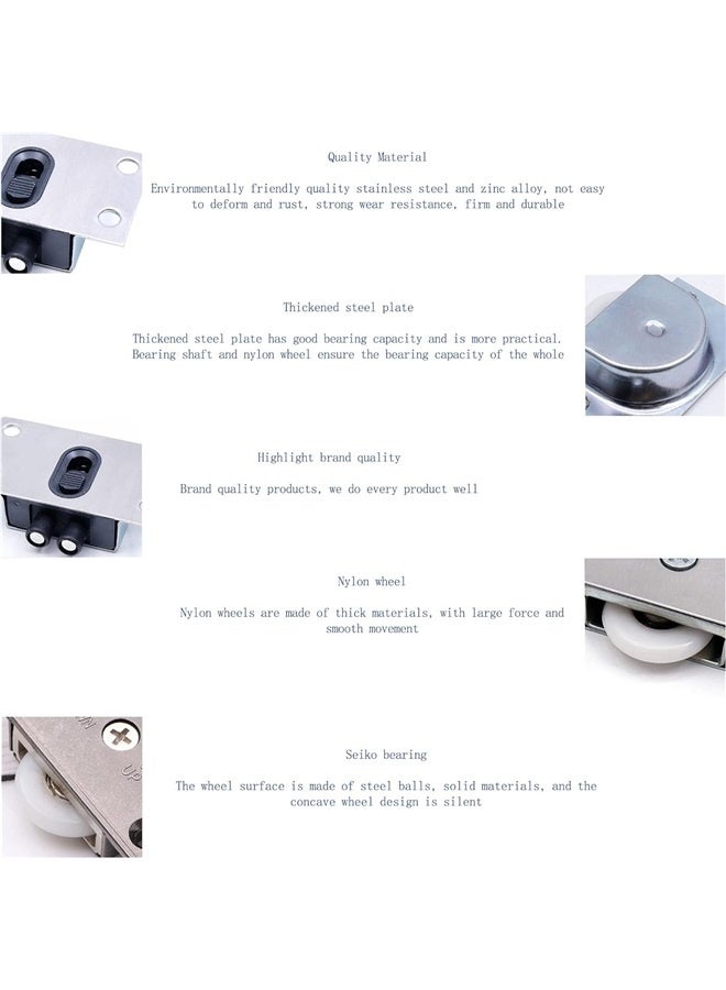 4 Pairs Furniture Roller Wheels Sliding Door Pulley Nylon Single Wheel Sliding Door Roller Wardrobe Closet Cabinet Drawer Sliding  - Image 4
