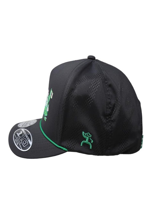 HOOEY Cowboy Golf Hills Hat - Adjustable Snapback Rope Cap, Performance Golf Hat with Embroidered Western Design (Black) - Image 2