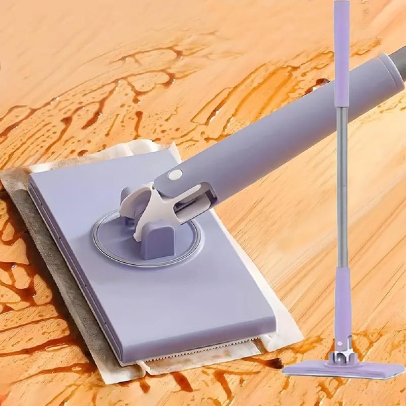 RRJ Household Flat Mop with Push Pull Cloth Changing Handle for Kitchen Bathroom and Tabletop Automatic Floor Cleaner with Changing Cloth Multipurpose Hands1 PCS Multi Color - Image 1
