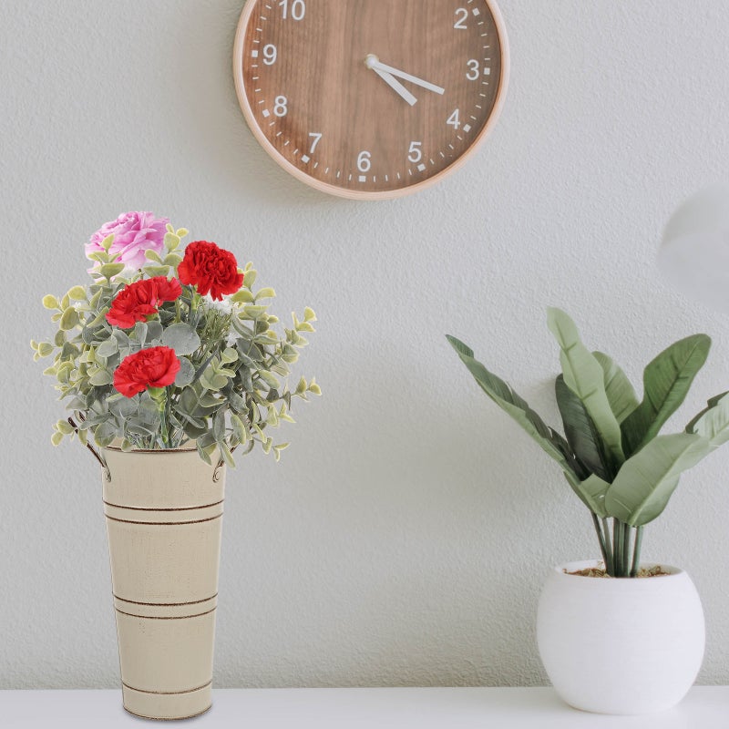 Retro Flowerpot Balcony Flower Bucket Vase Metal Round Bucket with Handle - Image 3