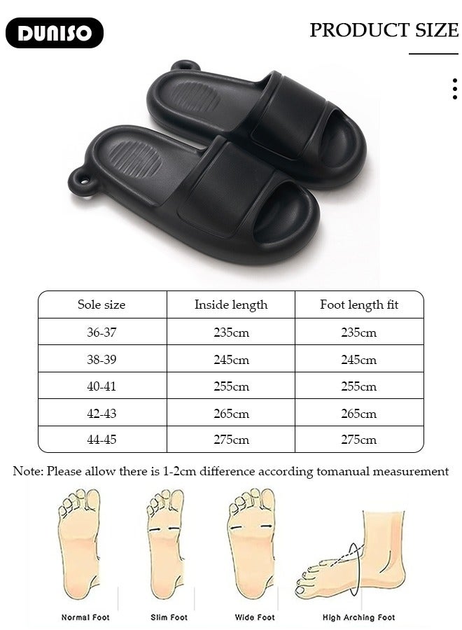 DUNISO Women's Bathroom Slippers, Soft Massage House Bath Slippers,Home Slippers, EVA Quick Drying Non-Slip Soft Lightweight Open Toe Sandals Slippers, Bathroom Thick Sole Slippers, for Indoor & Outdoor  - Image 4