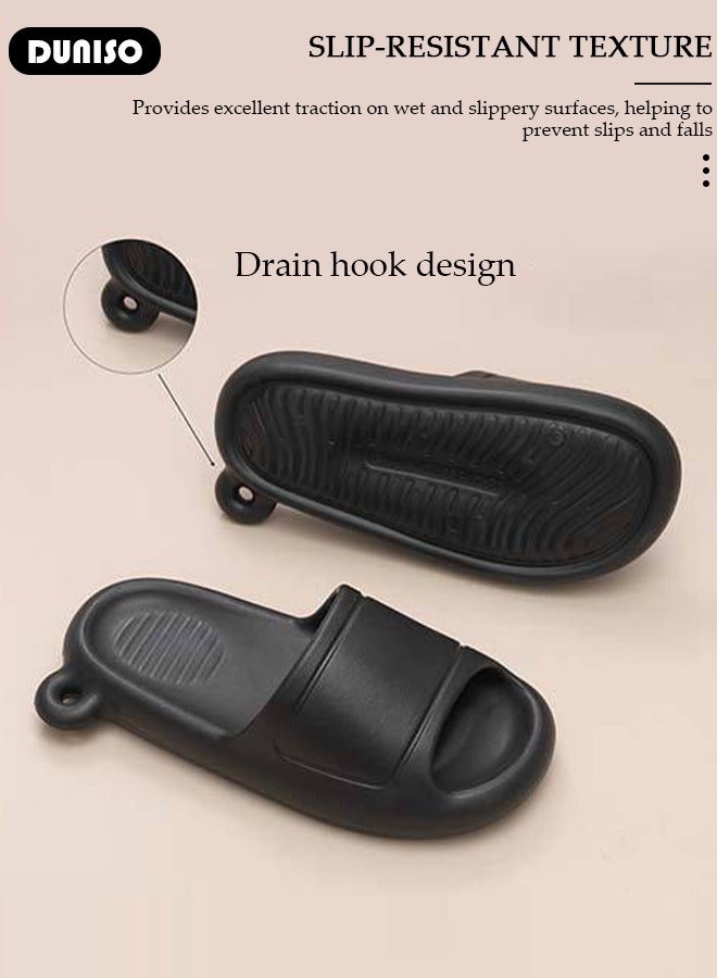 DUNISO Women's Bathroom Slippers, Soft Massage House Bath Slippers,Home Slippers, EVA Quick Drying Non-Slip Soft Lightweight Open Toe Sandals Slippers, Bathroom Thick Sole Slippers, for Indoor & Outdoor  - Image 3