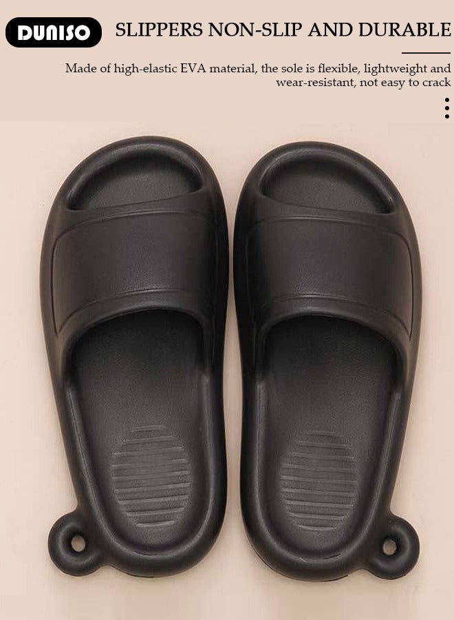 DUNISO Women's Bathroom Slippers, Soft Massage House Bath Slippers,Home Slippers, EVA Quick Drying Non-Slip Soft Lightweight Open Toe Sandals Slippers, Bathroom Thick Sole Slippers, for Indoor & Outdoor  - Image 2