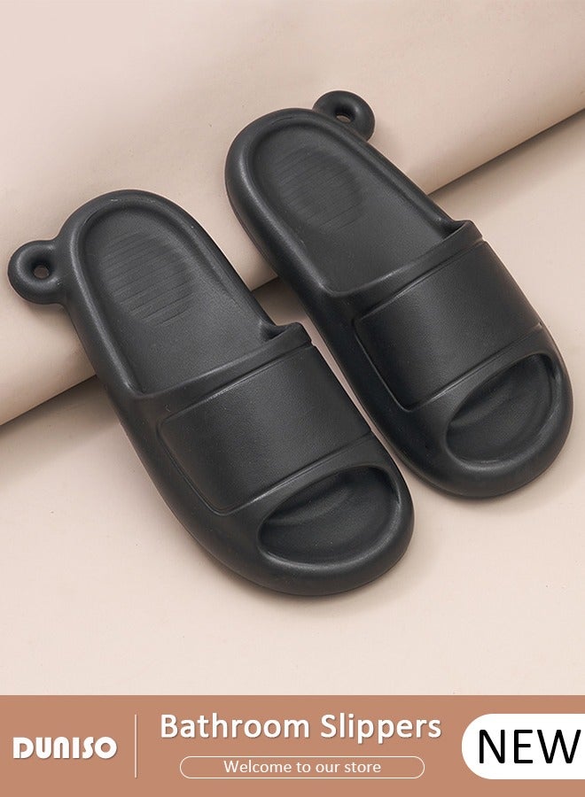 DUNISO Women's Bathroom Slippers, Soft Massage House Bath Slippers,Home Slippers, EVA Quick Drying Non-Slip Soft Lightweight Open Toe Sandals Slippers, Bathroom Thick Sole Slippers, for Indoor & Outdoor  - Image 1