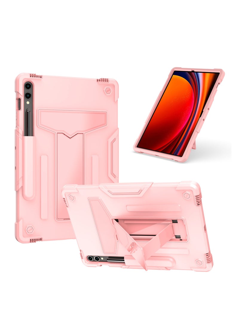 حافظة الجهاز اللوحي المتوافقة مقاس 12.4 بوصة لجهاز Samsung Galaxy Tab S9 FE Plus SM-X610/SM-X616، تتميز بتصميم هجين ثلاثي الطبقات يوفر وظيفة المنصة القرائية ومقاومة الصدمات وحماية ضد السقوط.