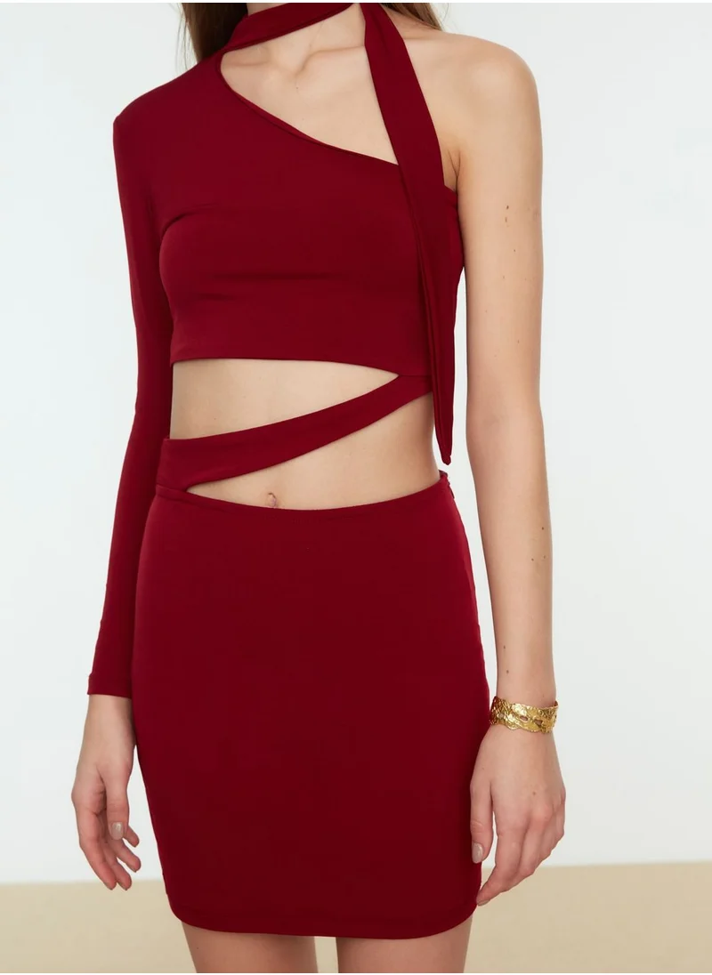 trendyol Tie Detail Cut Out Detail Dress