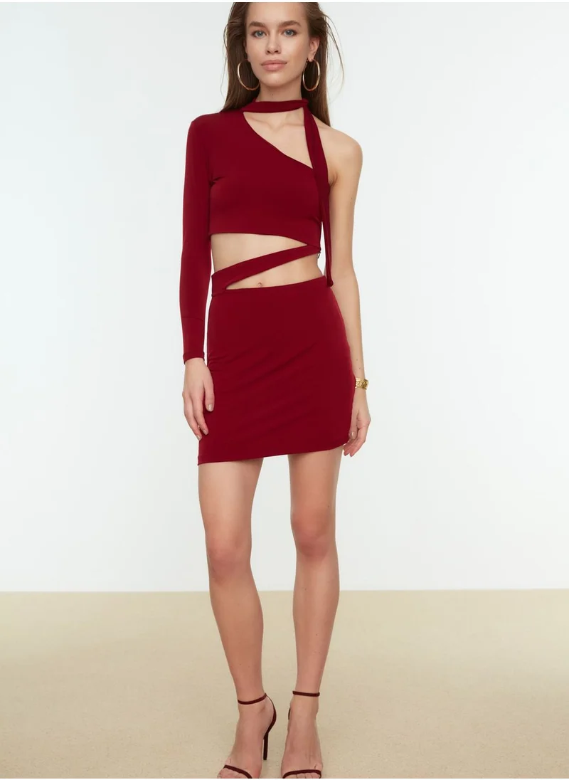 trendyol Tie Detail Cut Out Detail Dress