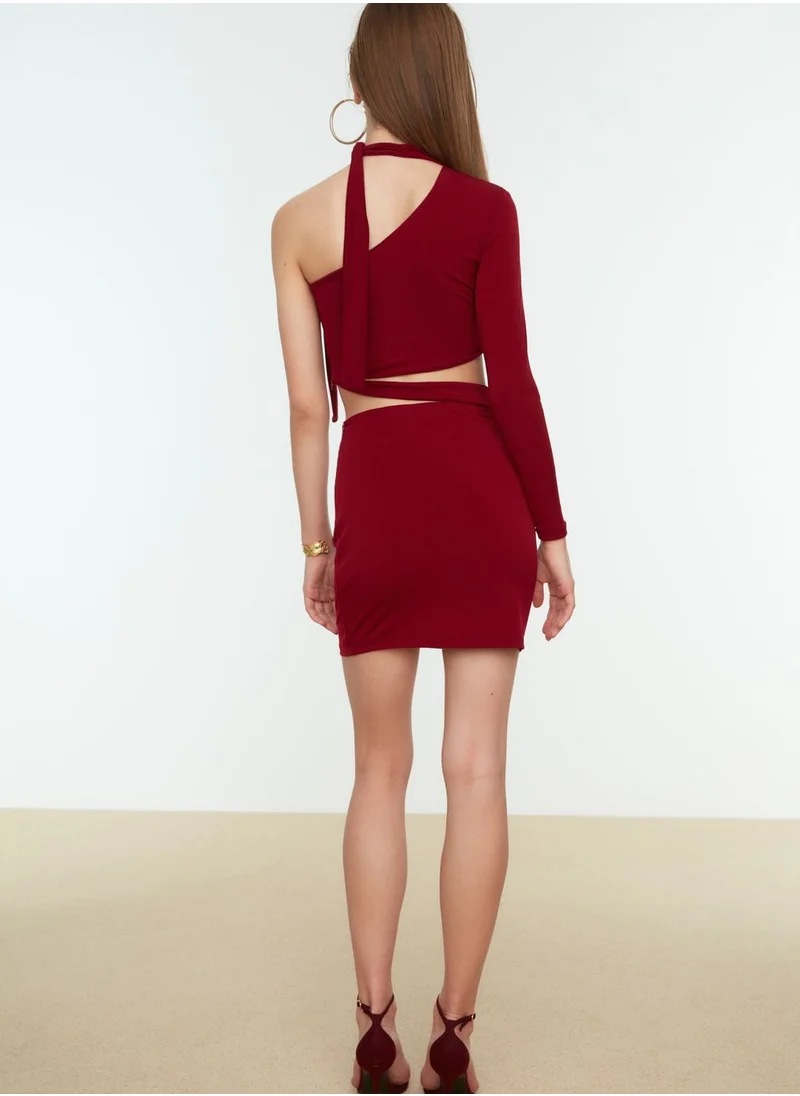 trendyol Tie Detail Cut Out Detail Dress