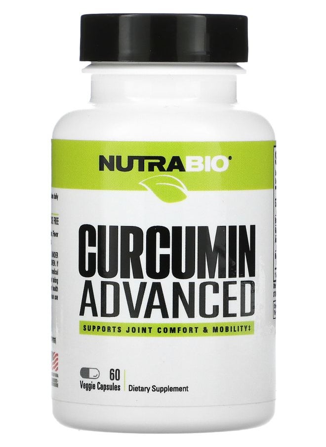 NutraBio - Curcumin Advanced 60 Veggie Capsules - Image 1