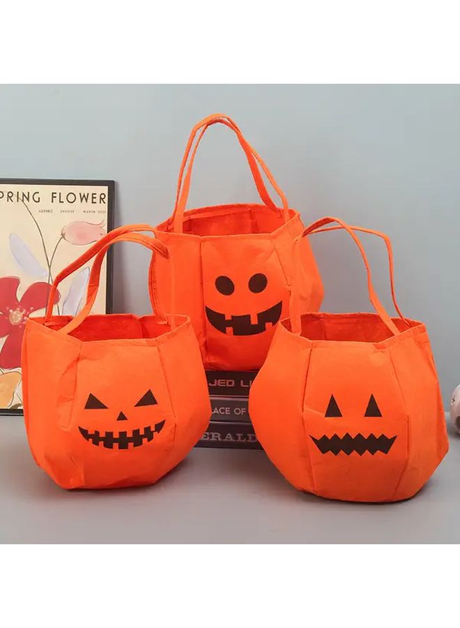 Type E 3D Pumpkin Candy Bag Jack O Lantern Face Halloween Party Favor Portable Fabric Gift Bag - Image 2