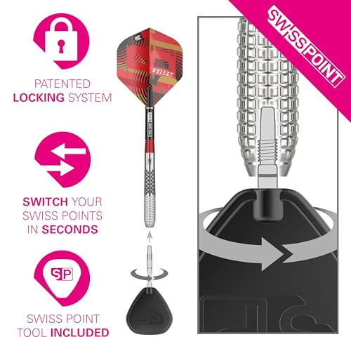 Target Darts Stephen Bunting G5 95% Tungsten Dart Set (23G), Steel Tip Swiss Point Darts | Generation 5 Player Edition Darts with Swiss Points, Professional Darts Set, Swiss Point Tool Included - Image 4