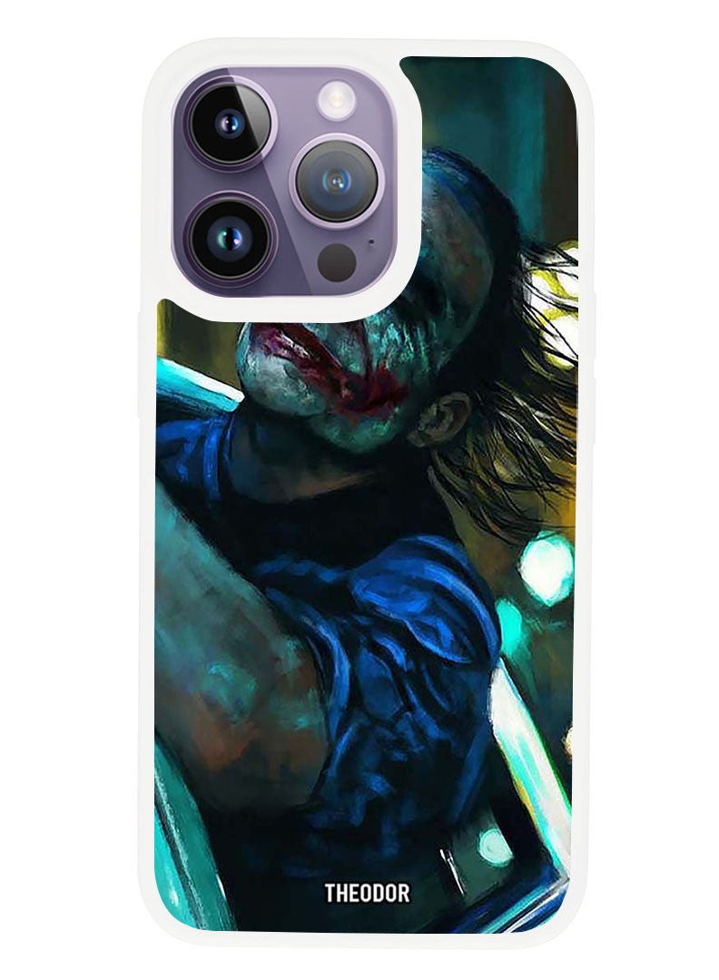 Theodor Protective Case Anti Scratch Shock Proof Cover For APPLE IPHONE 14 PRO Joker In Car (White Bumper) - Image 1