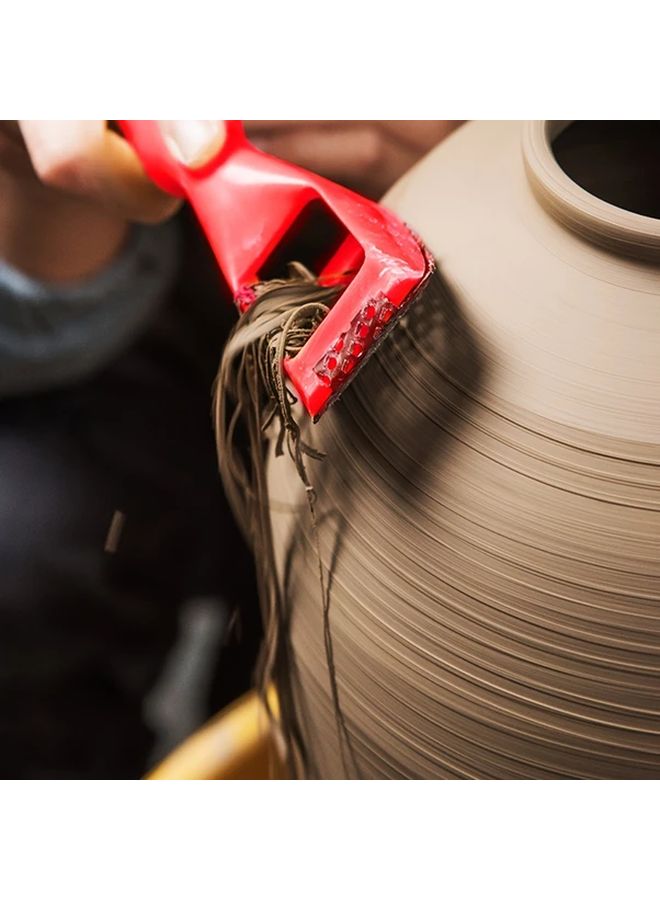 Red Ceramic Clay Scraper For Pottery Trimming Carving And Texture Printing - Image 3