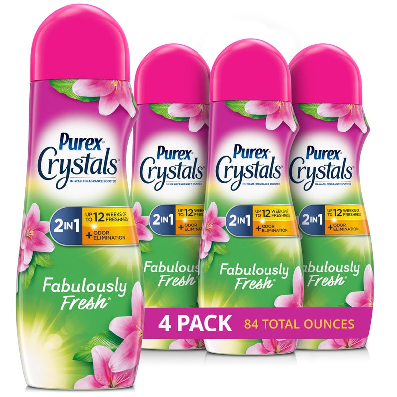 Purex Crystals InWash Scent Booster Fabulously Fresh 21 oz Pack of 4 LongLasting Freshness Odor Elimination Technology - Image 3